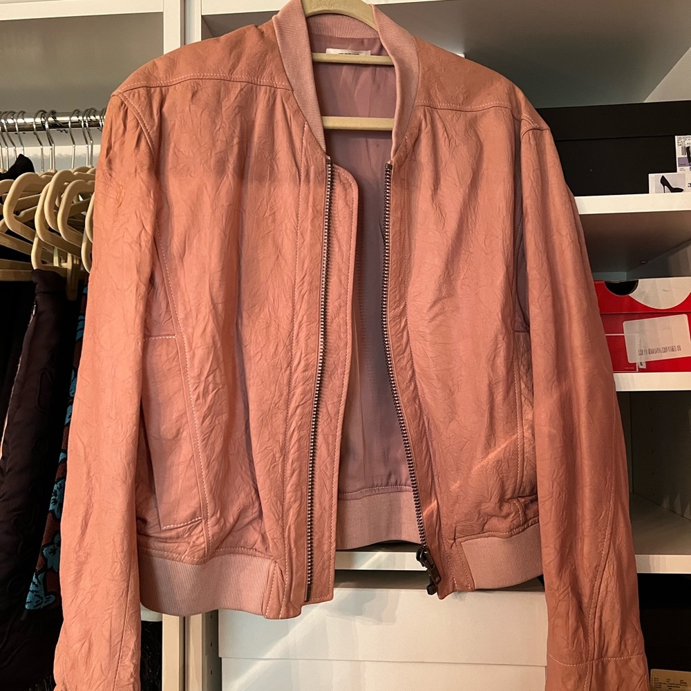 Helmut Lang Pink Leather Jacket